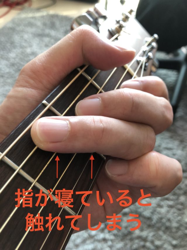 コードC指が触れている画像