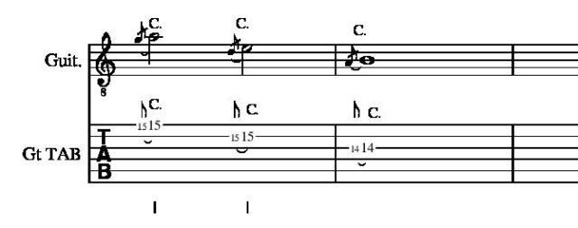 1、2、3弦1514フレットチョーキング