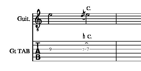 1音上げチョーキングやり方説明7フレット